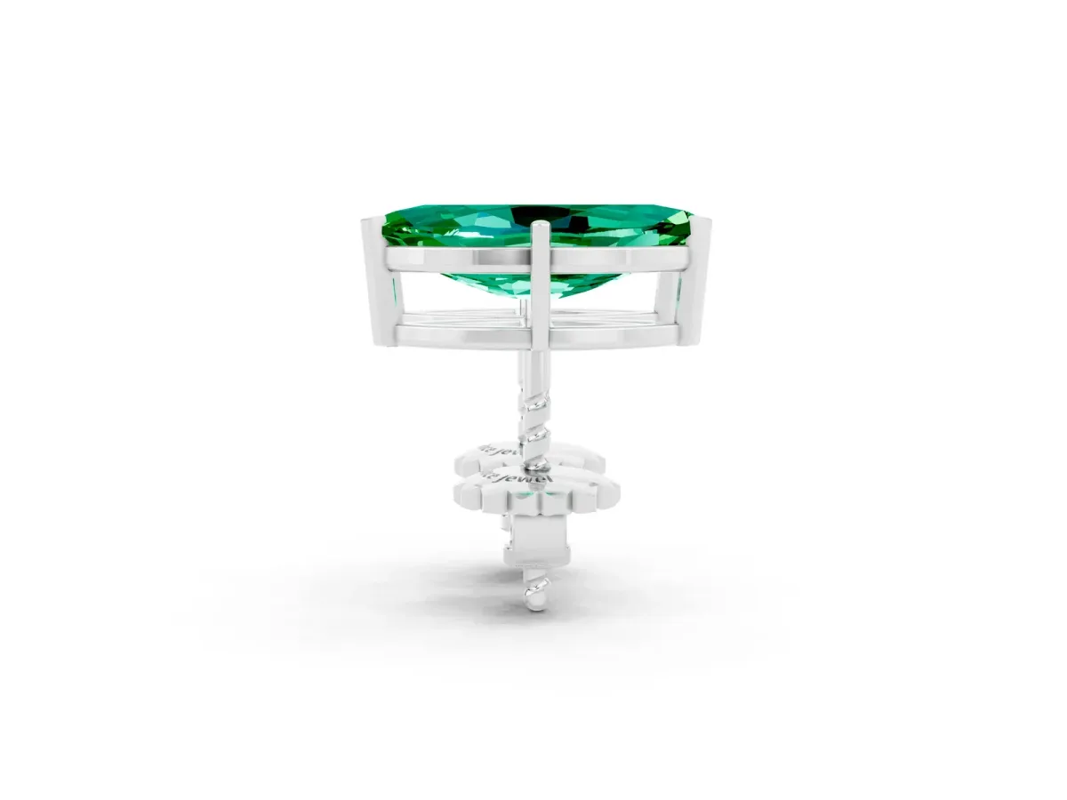 Marquise Cut Emerald Stud Earrings Platinum