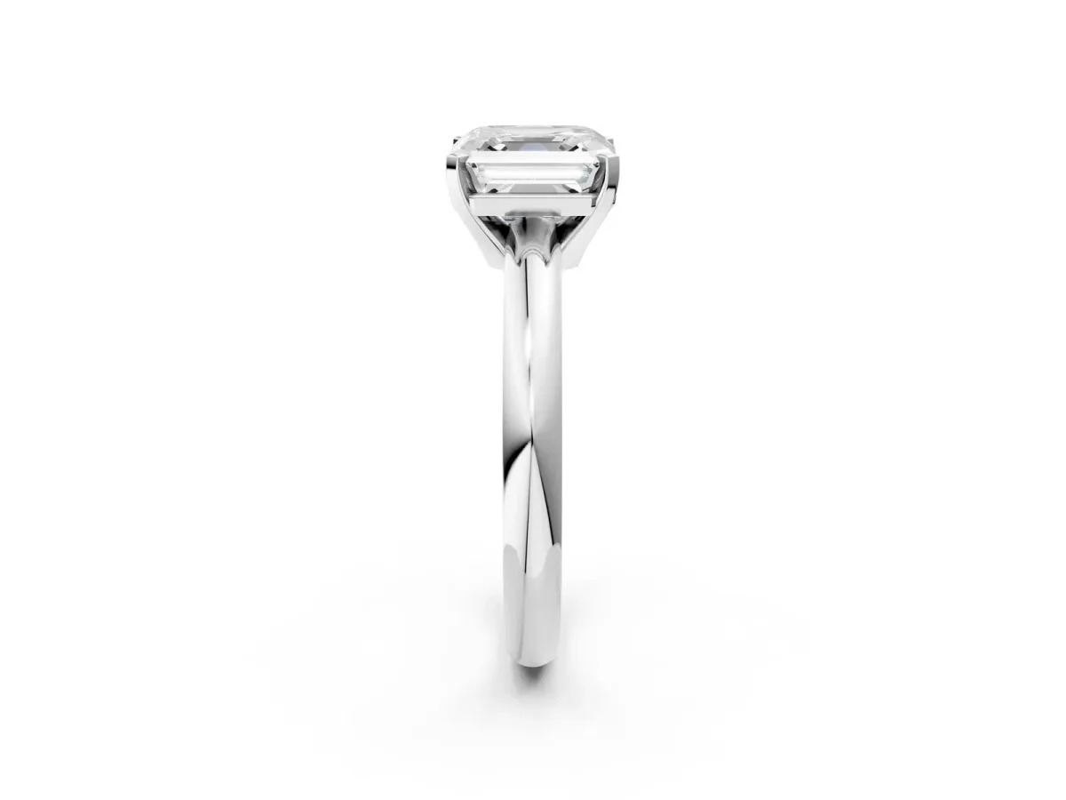 Radiant and Heart Toi Moi Ring with Prong Setting and Plain Band Platinum