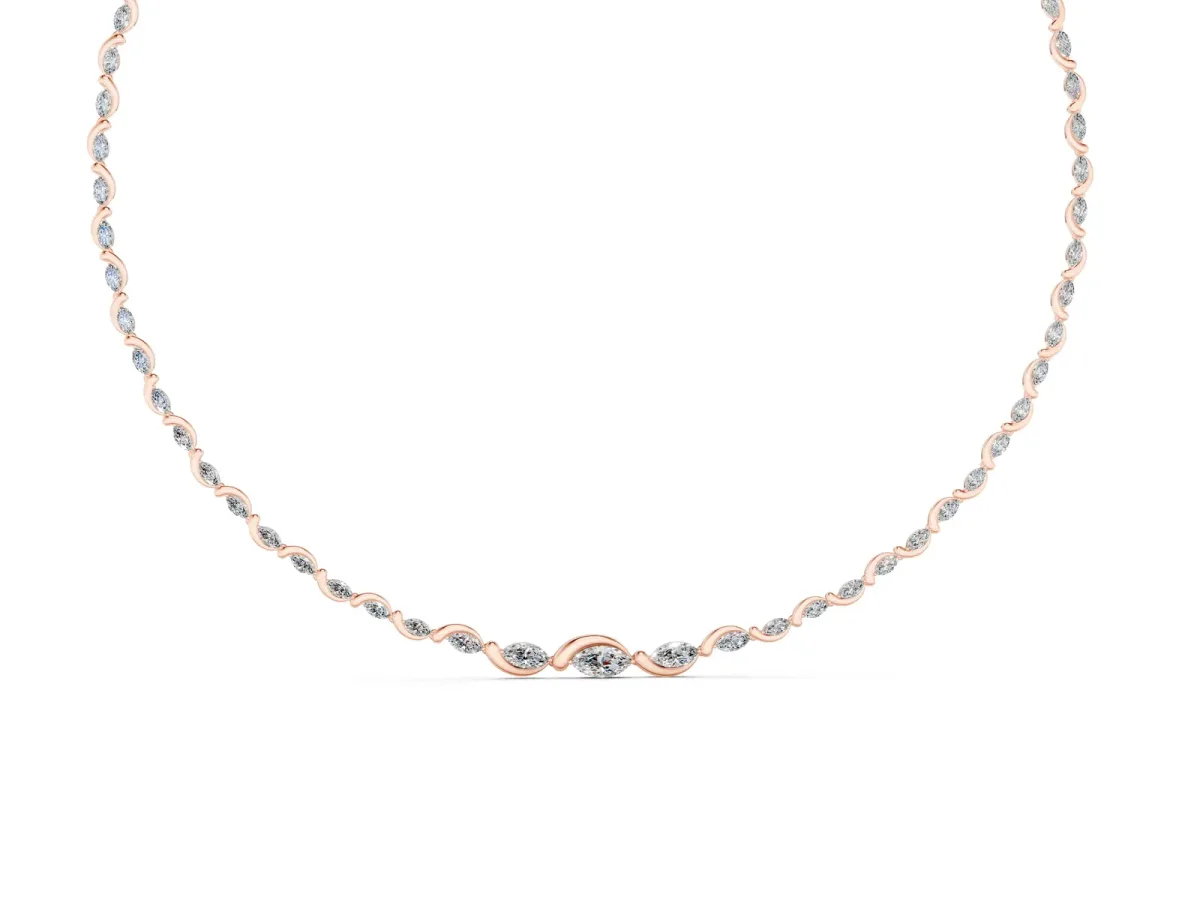 Marquise Diamond Riviera Necklace Rose gold