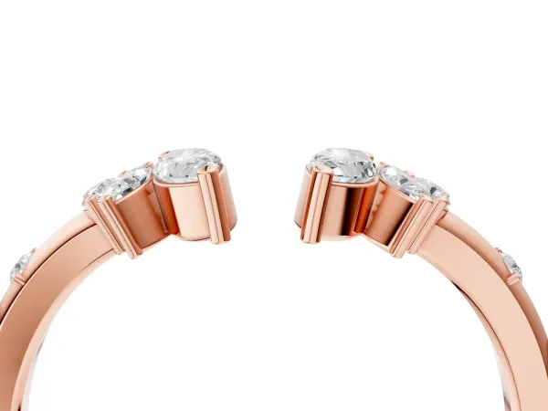 Open Marquise Cluster Diamond Band with Prong Setting Rose gold