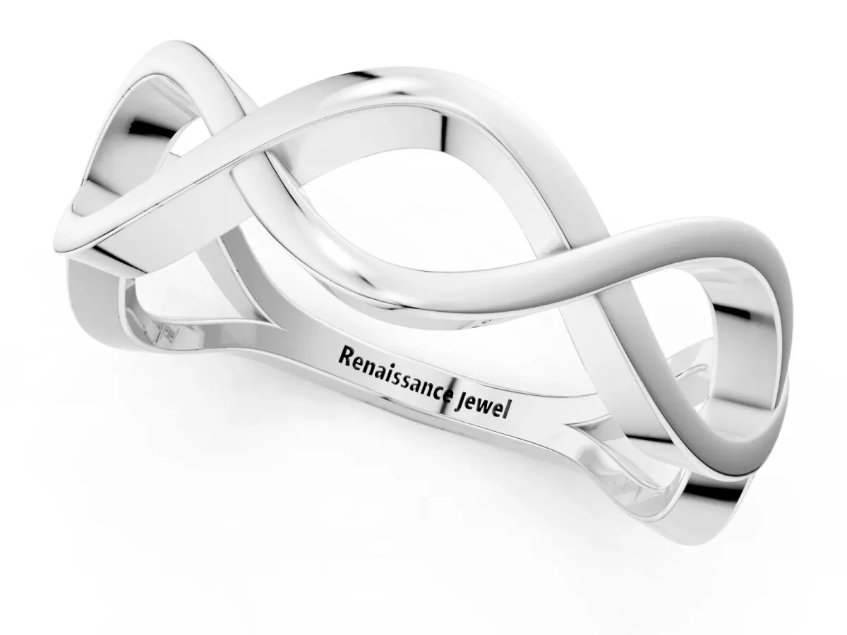 Twisted Infinity Plain Band White gold