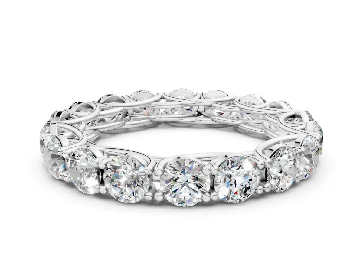 Round Diamond Woven Full Eternity Band White gold