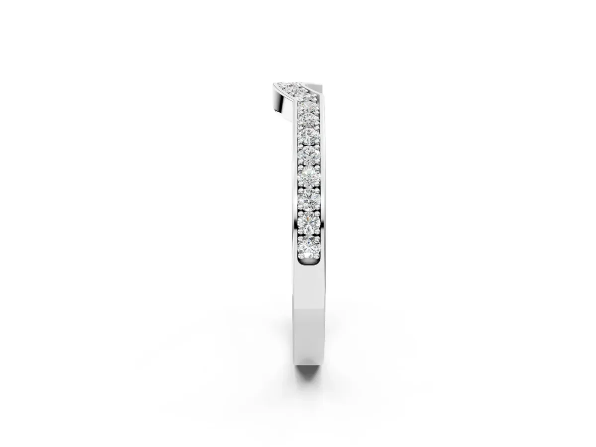 Pavé Round Diamond Contour Band with Channel Setting Silver