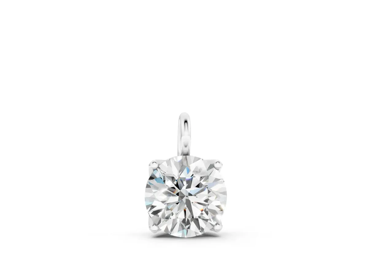 Round Solitaire Pendant with Four-Prong Setting Silver