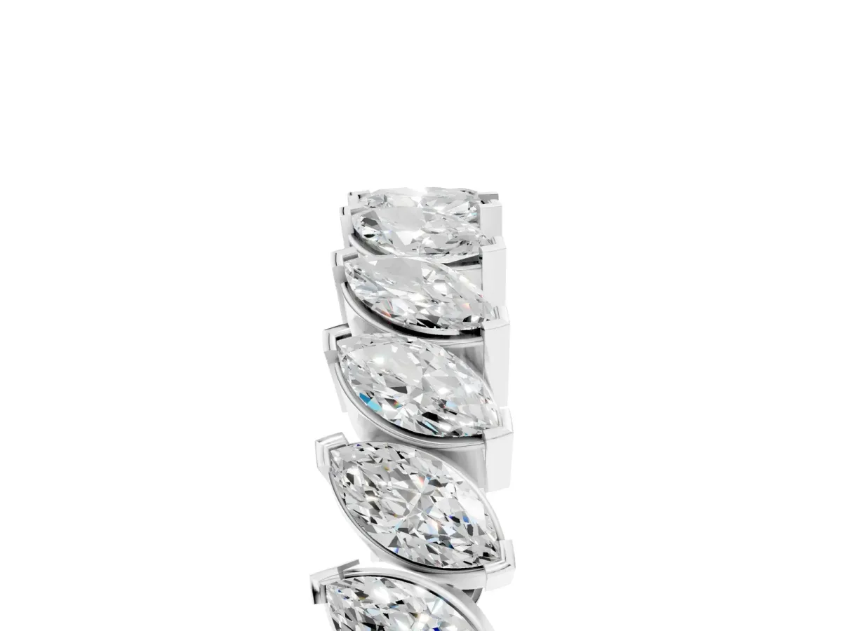 Marquise Diamond Shared Prong Full Eternity Band White gold