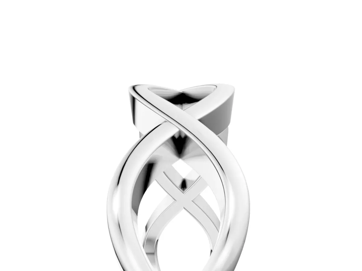 Twisted Infinity Plain Band White gold
