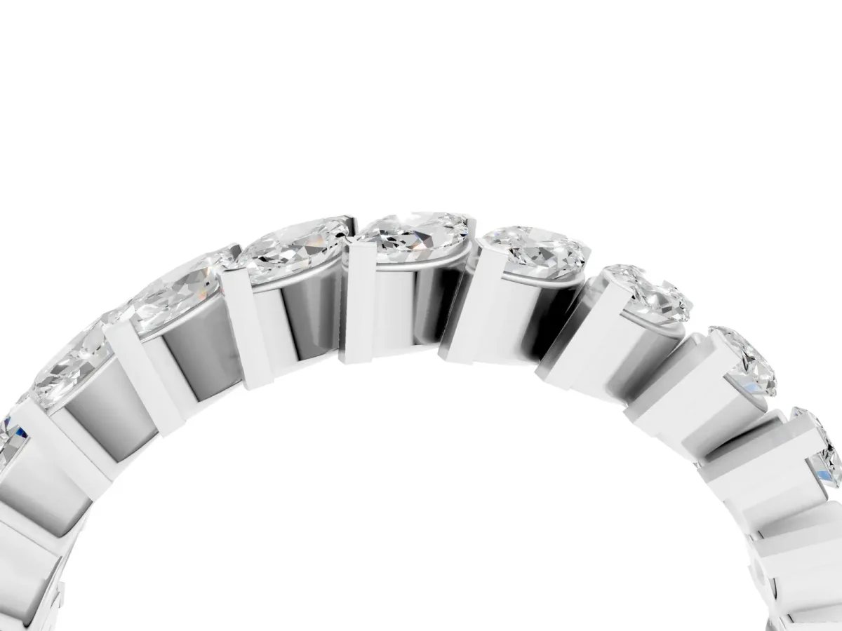 Marquise Diamond Shared Prong Full Eternity Band White gold