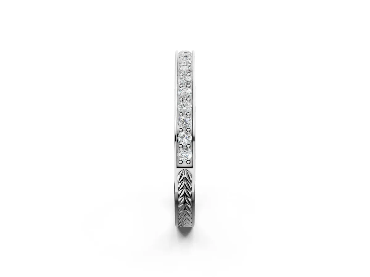 Round Cut Diamond Pavé Eternity Band with Channel Setting Silver