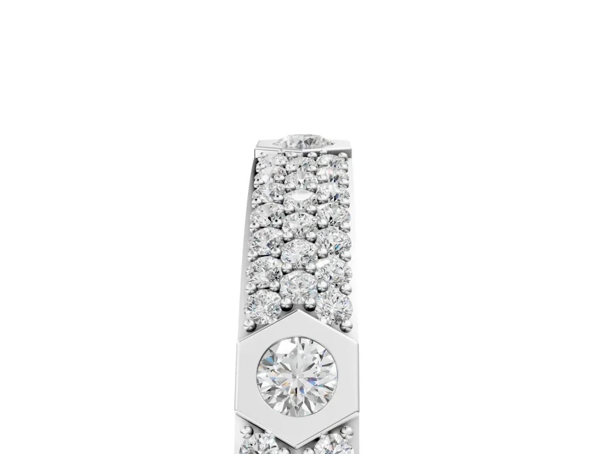 Round Diamond Pavé Promise Ring with Round Diamond Accents Platinum