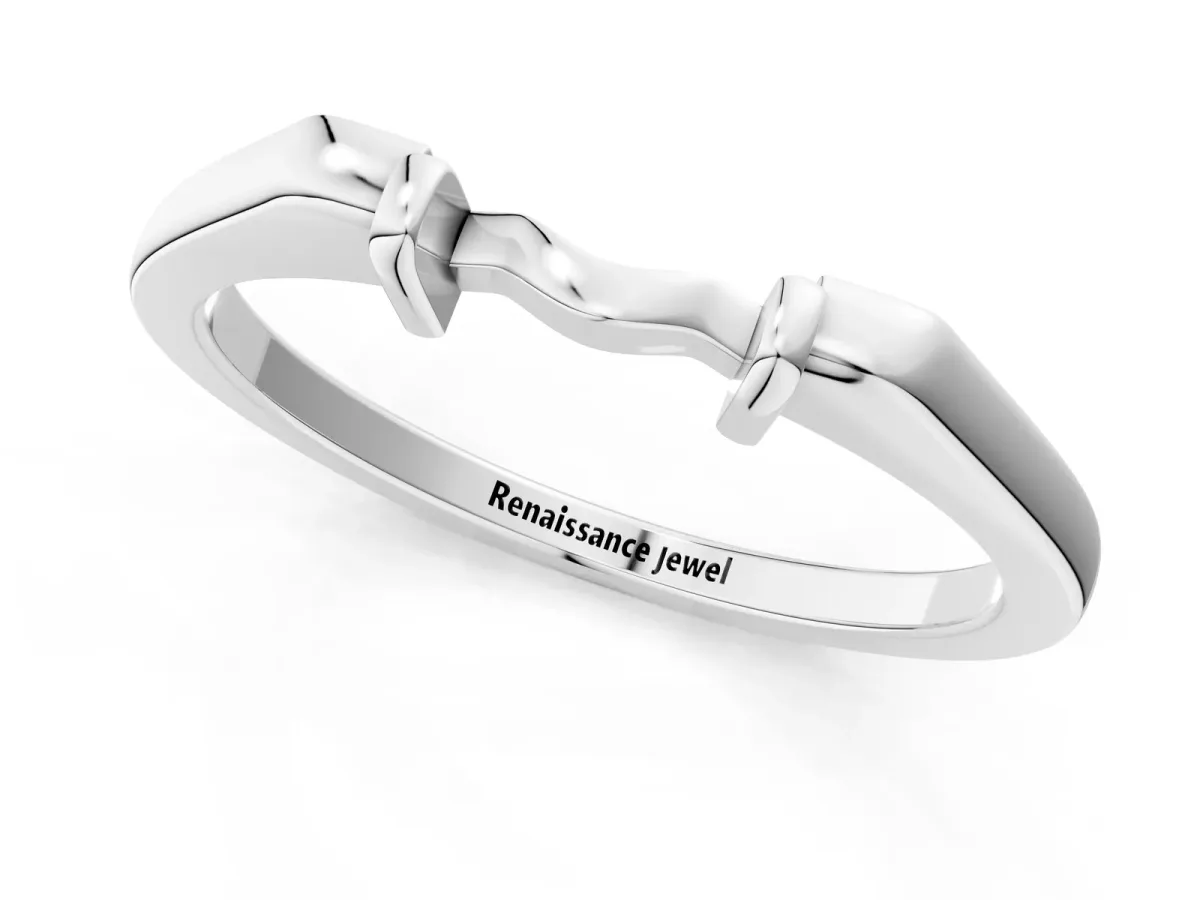 Classic Knot Twist Band White gold