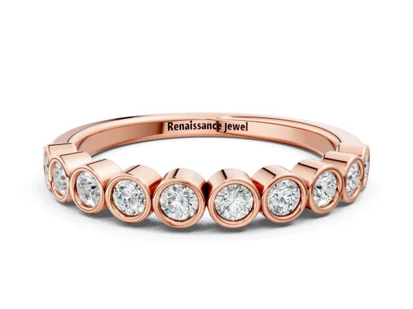 Bezel Set Round Diamond Eternity Band Rose gold