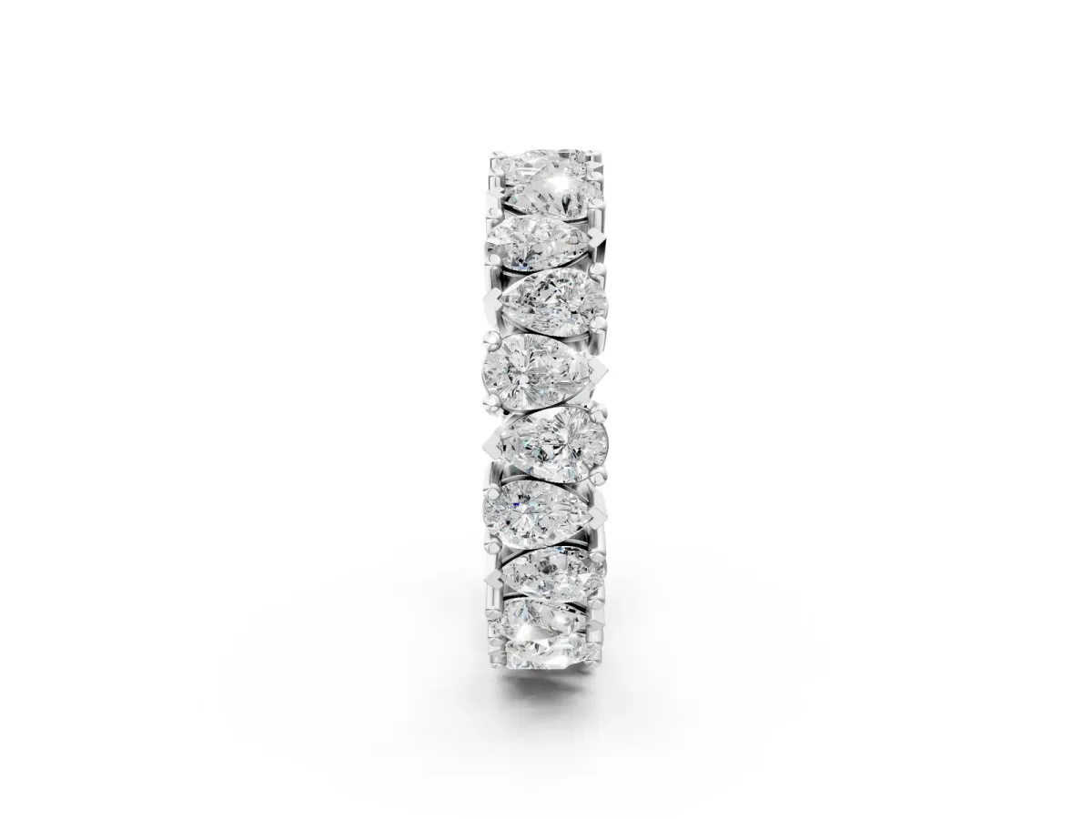Pear Diamond Shared Prong Eternity Band White gold