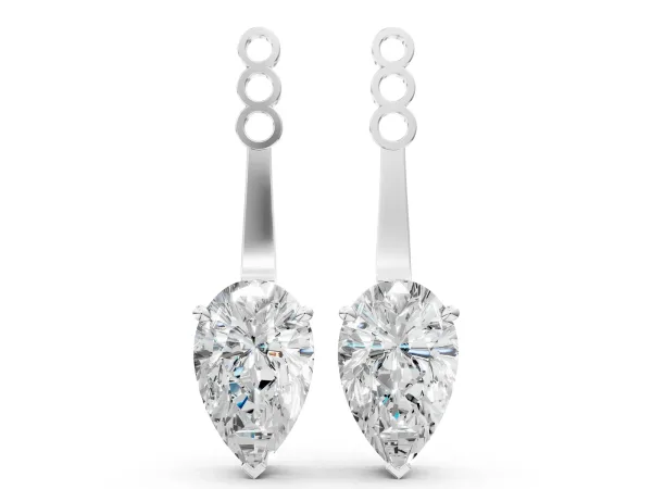 Pear Diamond Drop Earring Jackets Platinum