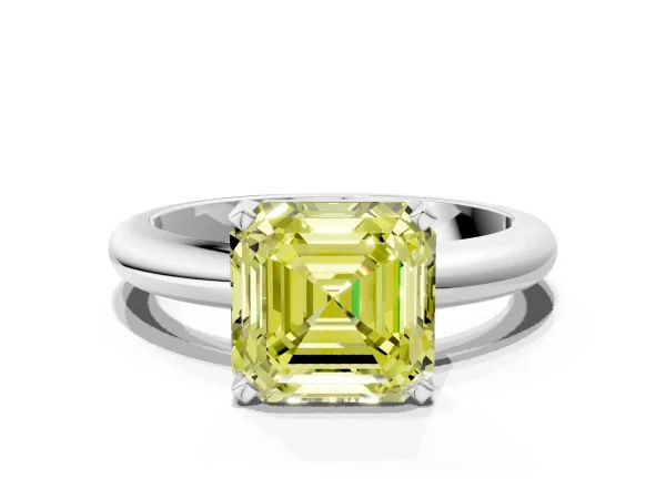 Princess Diamond Channel Set Mens Ring Yellow gold