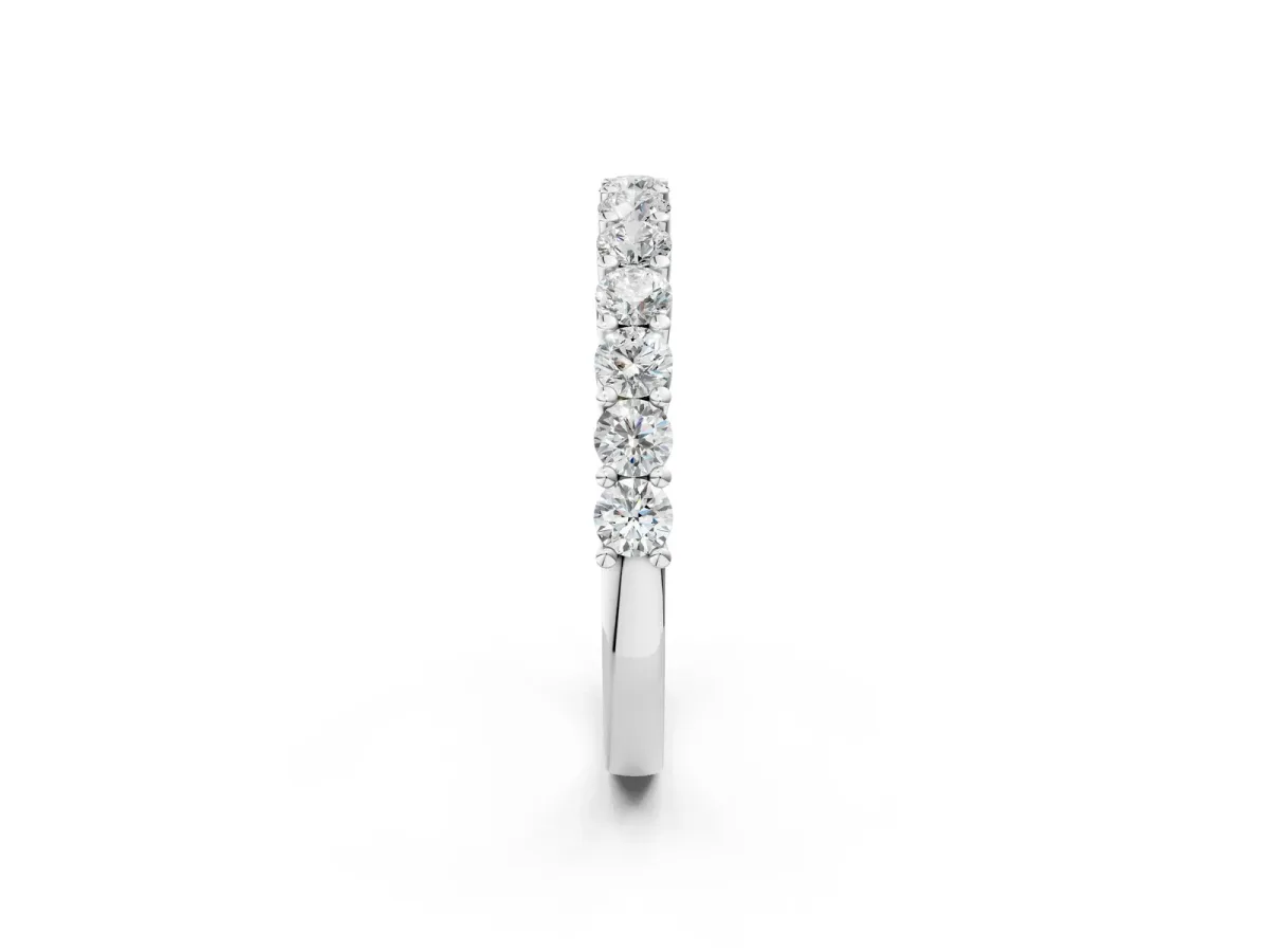 Alternating Round Diamond Promise Ring with Round Diamond Accents White gold