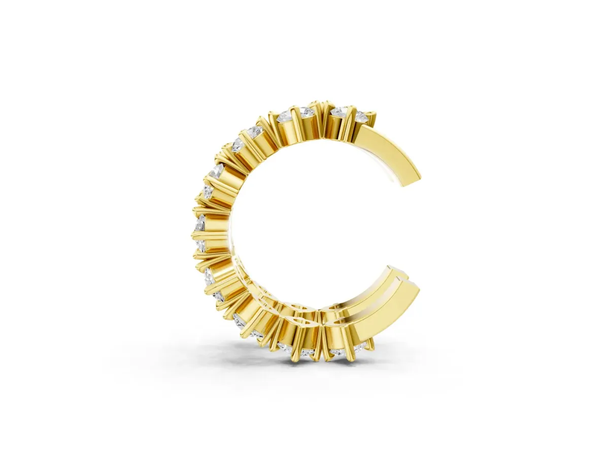 Round Diamond Starlight Ear Cuff Yellow gold