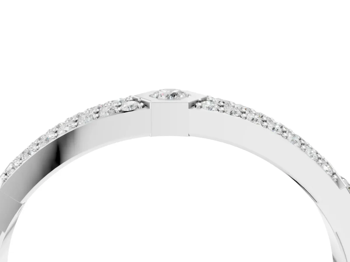 Round Diamond Pavé Promise Ring with Round Diamond Accents Platinum