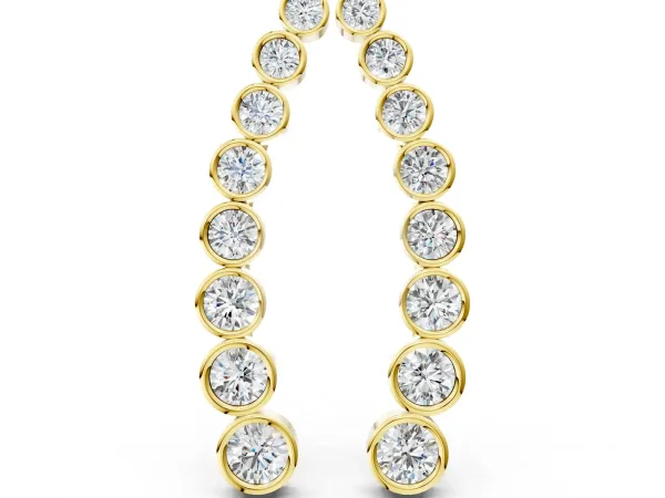 Bezel-Set Round Diamond Climber Earrings Yellow gold