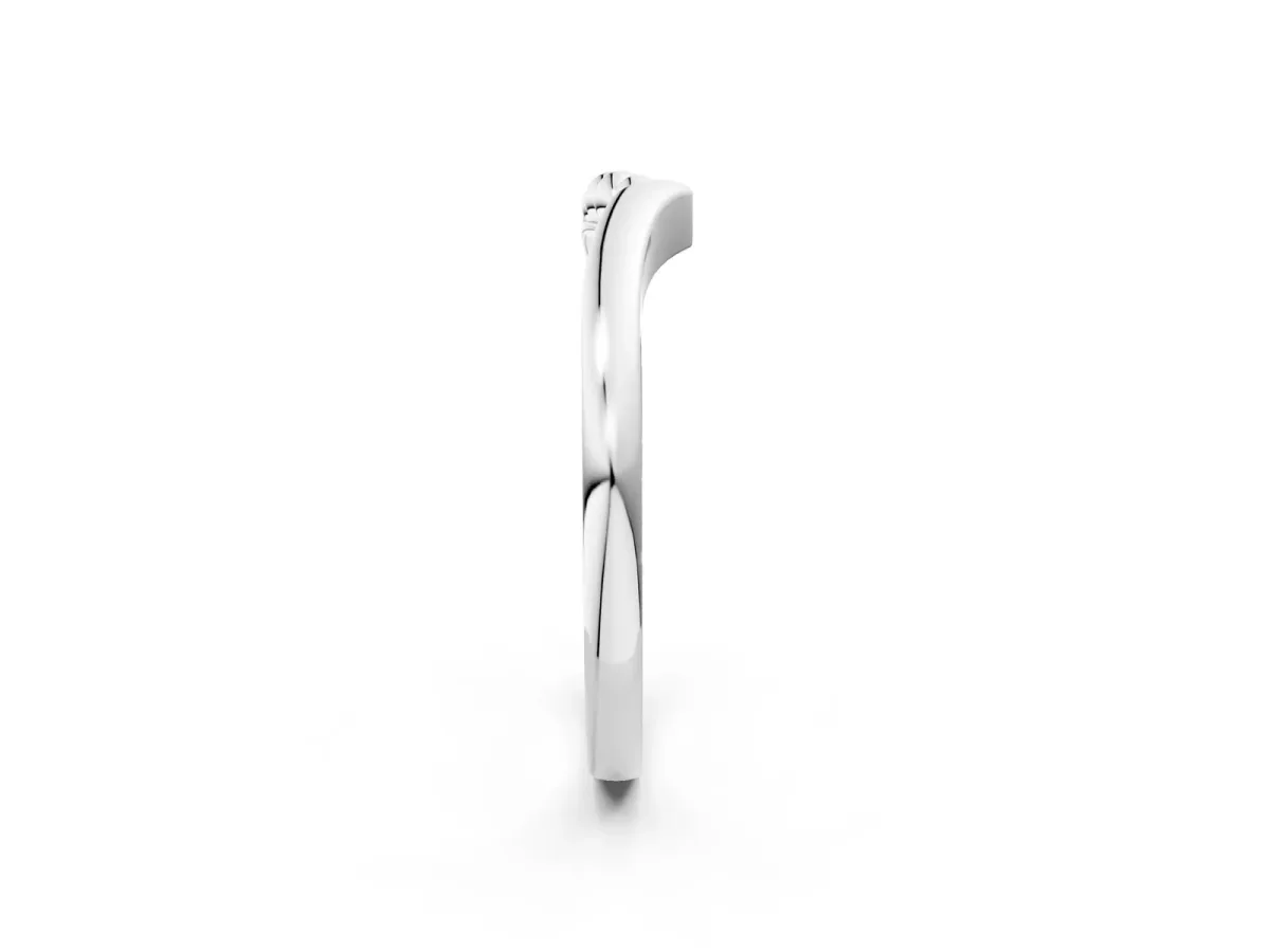 Twisted Solitaire Round Cut Knife Edge Prong Ring Silver