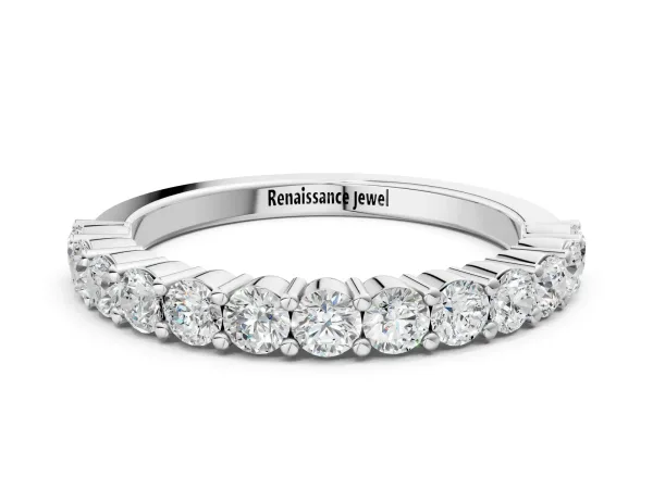 Alternating Round Diamond Promise Ring with Round Diamond Accents Silver