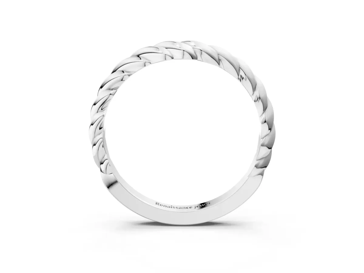 Marquise Diamond Twist Eternity Band with Bezel Setting Silver
