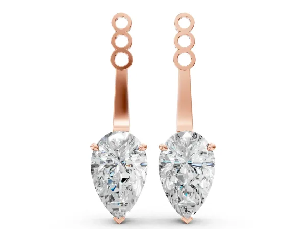 Pear Diamond Drop Earring Jackets Rose gold