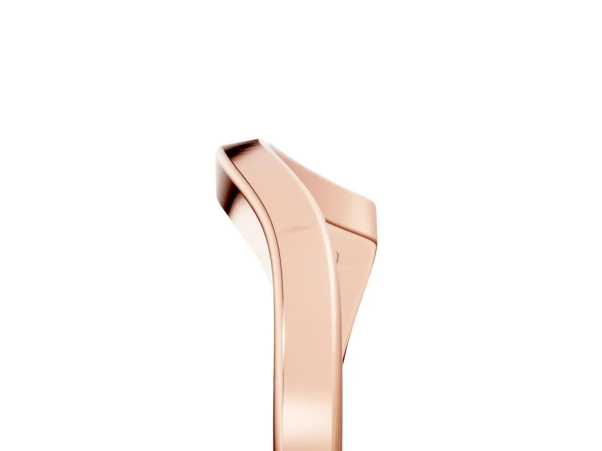 Chevron Curved Solitaire Band Rose gold