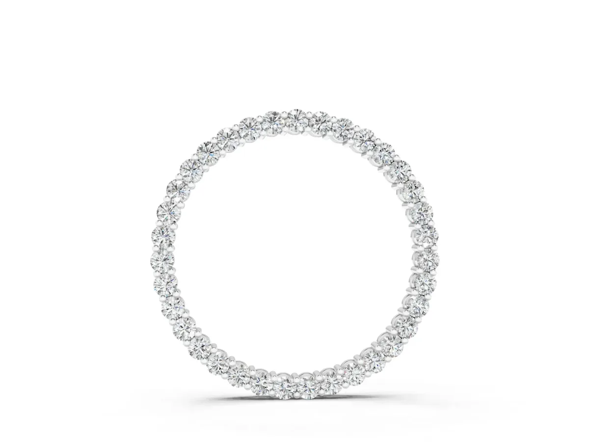 Round Diamond Prong-Set Eternity Pendant Silver