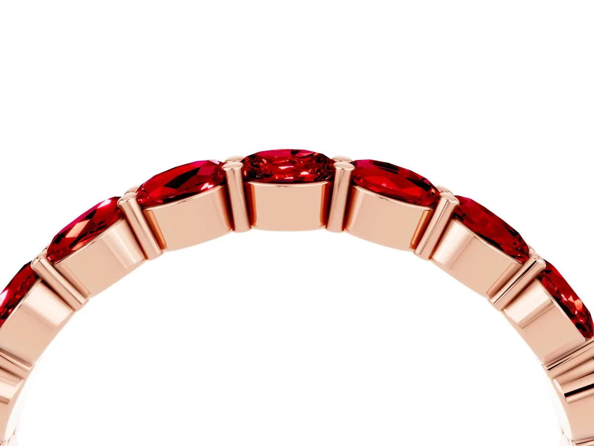 Round Ruby Eternity Band with U-Prong Setting Rose gold