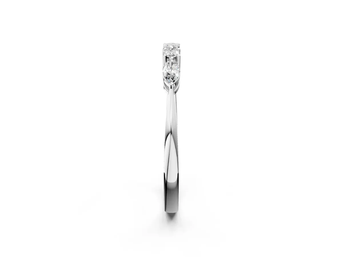 Prong Set Round Diamond Half-Eternity Band Silver