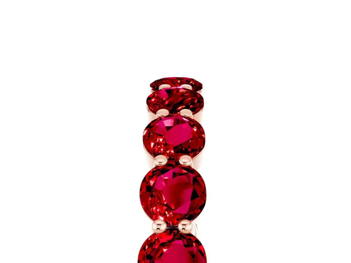 Round Ruby Eternity Band with U-Prong Setting Rose gold