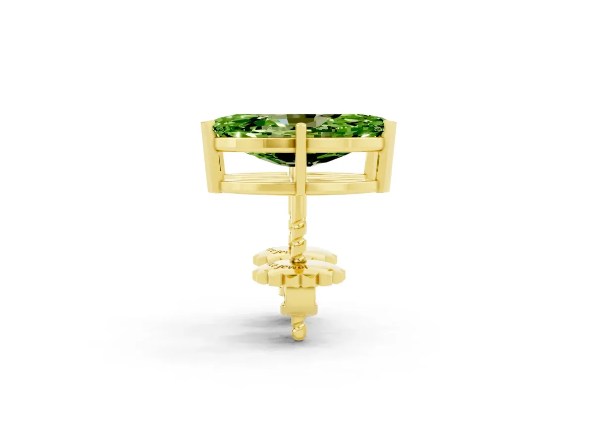 Marquise Cut Peridot Stud Earrings Yellow gold