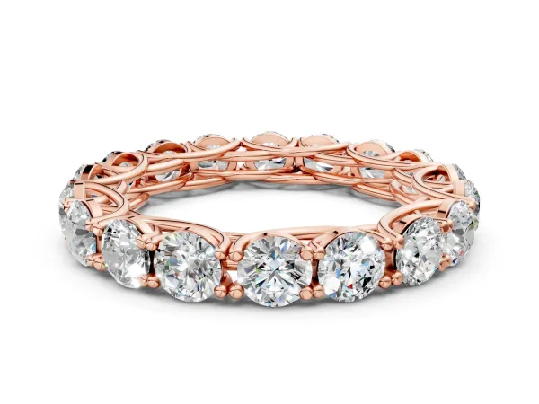 Round Diamond Woven Full Eternity Band Rose gold