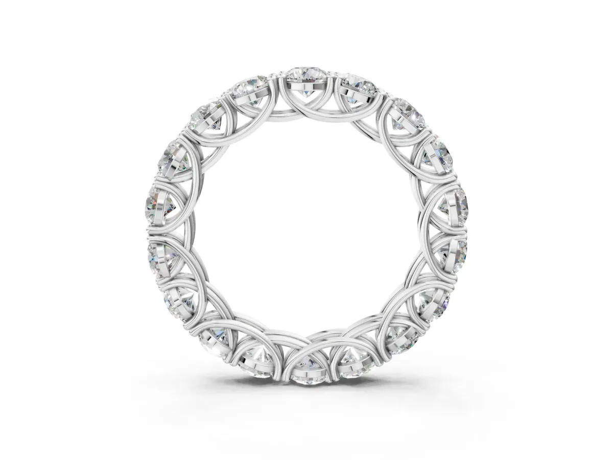 Round Diamond Woven Full Eternity Band White gold