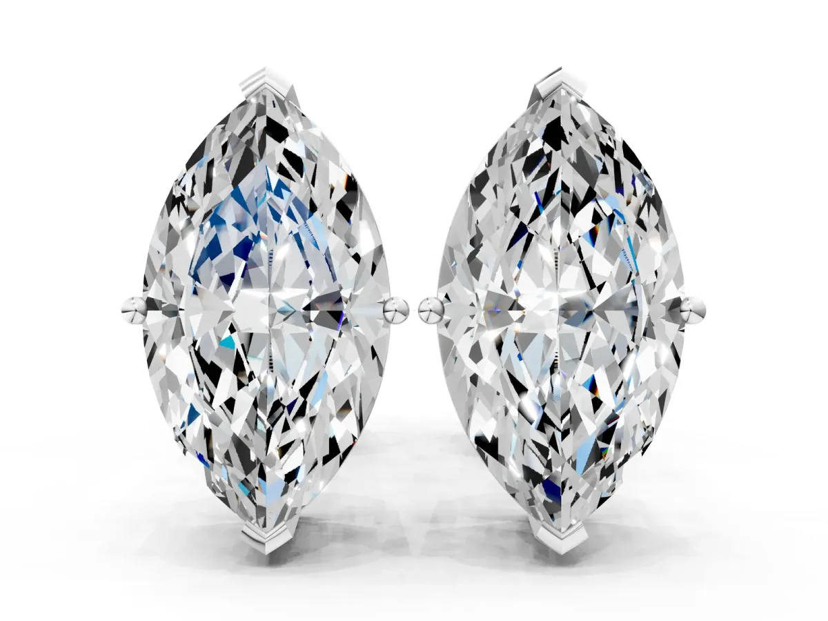 Marquise Cut Diamond Stud Earrings Platinum