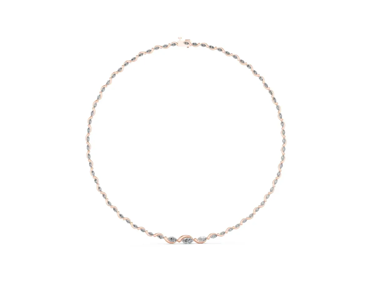 Marquise Diamond Riviera Necklace Rose gold