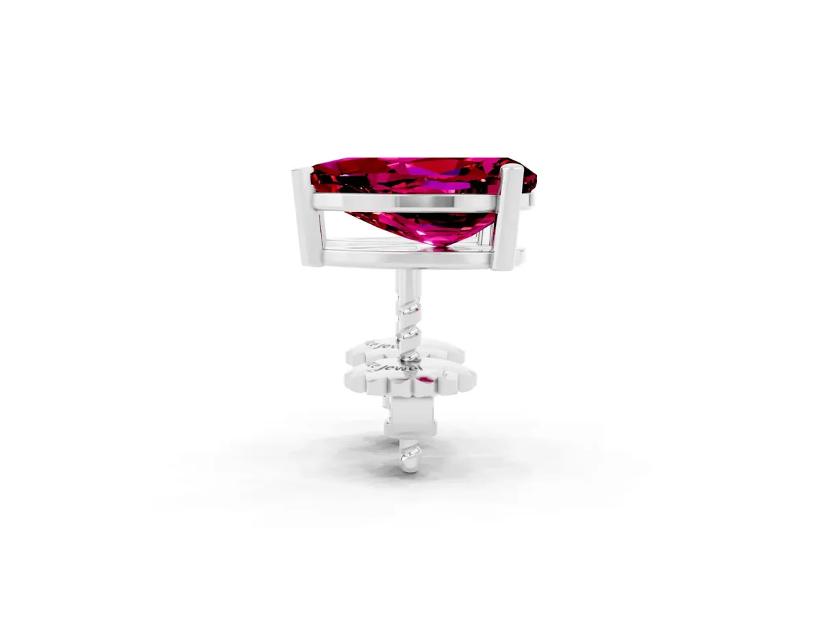 Pear Cut Garnet Stud Earrings Platinum
