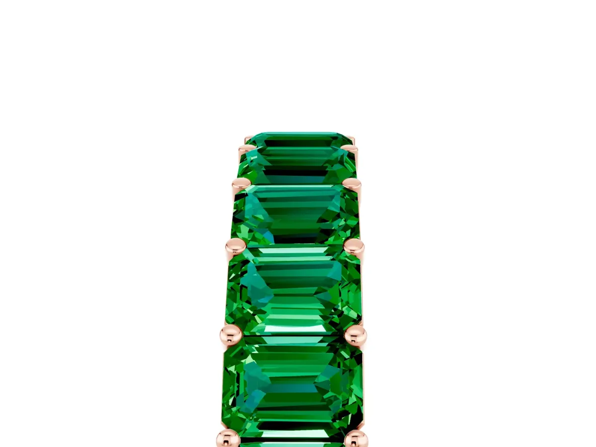 Emerald Cut Emerald Eternity Band with Shared Prong Setting Rose gold