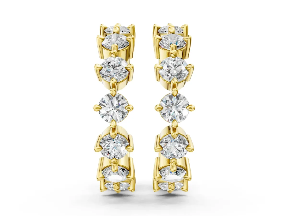 Round Diamond Starlight Ear Cuff Yellow gold
