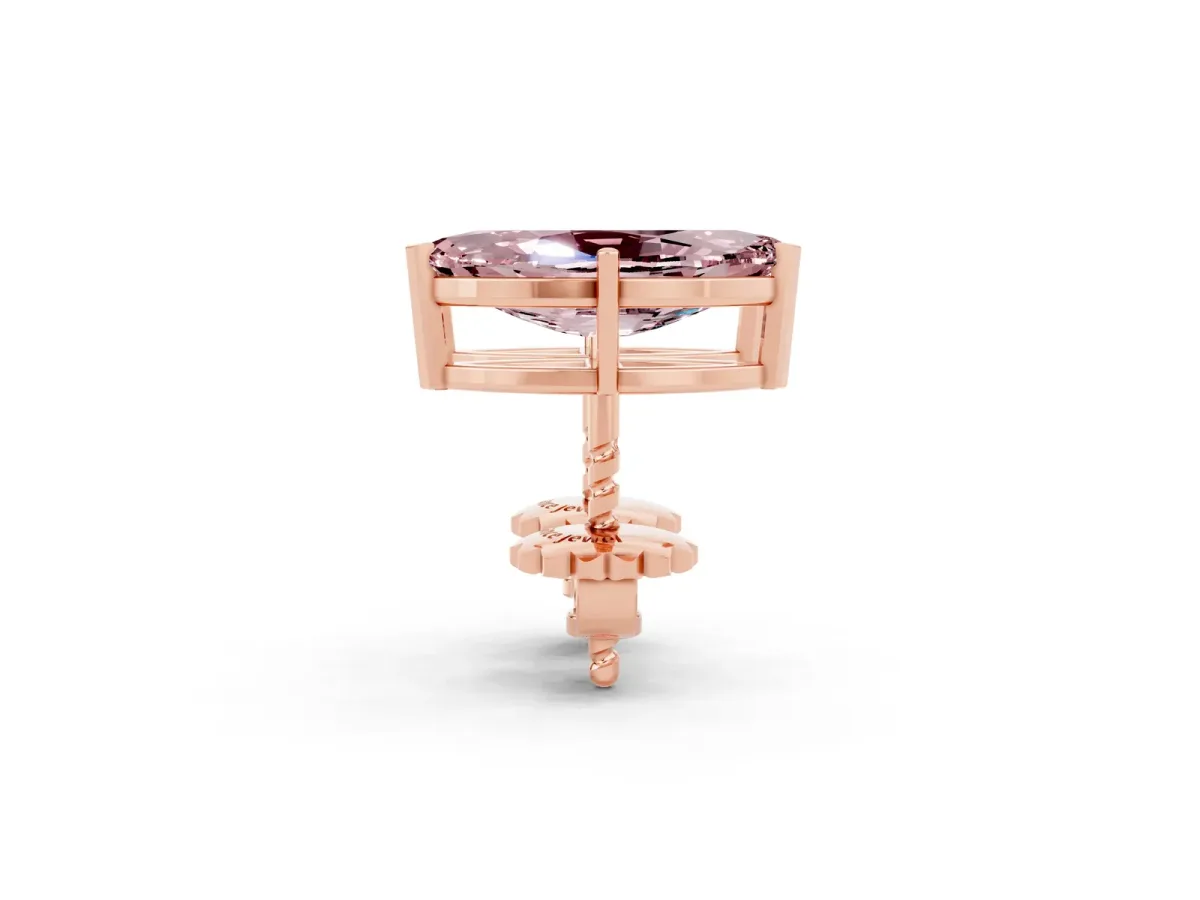 Marquise Cut Morganite Stud Earrings Rose gold