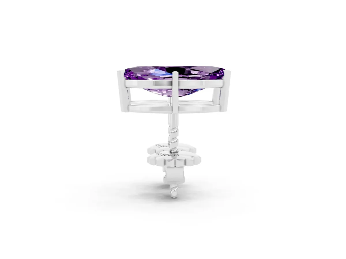 Marquise Cut Amethyst Stud Earrings White gold