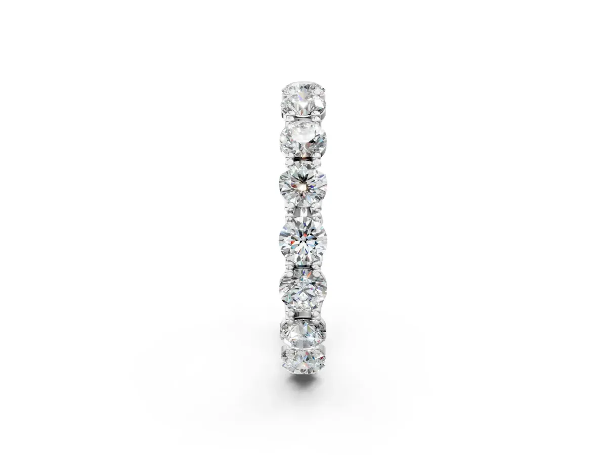 Round Diamond Woven Full Eternity Band White gold