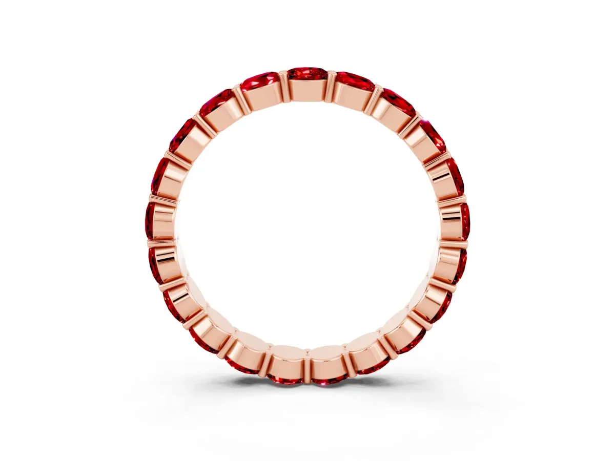 Round Ruby Eternity Band with U-Prong Setting Rose gold