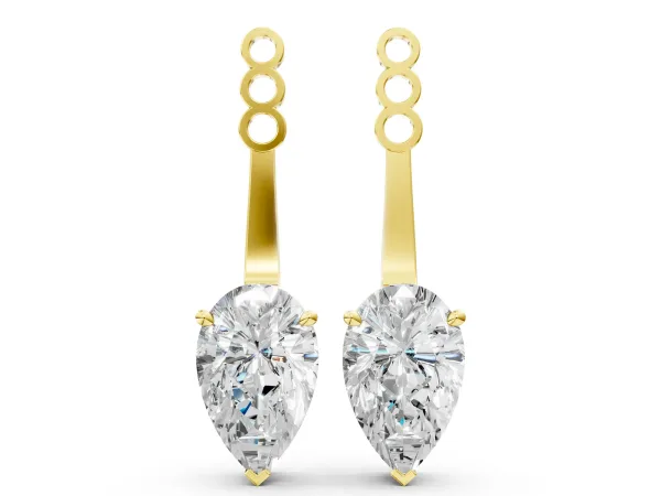 Pear Diamond Drop Earring Jackets Yellow gold