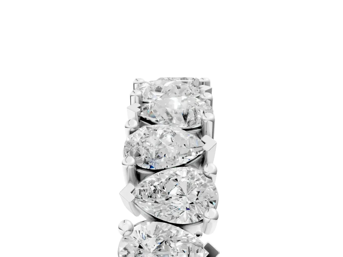 Pear Diamond Shared Prong Eternity Band White gold
