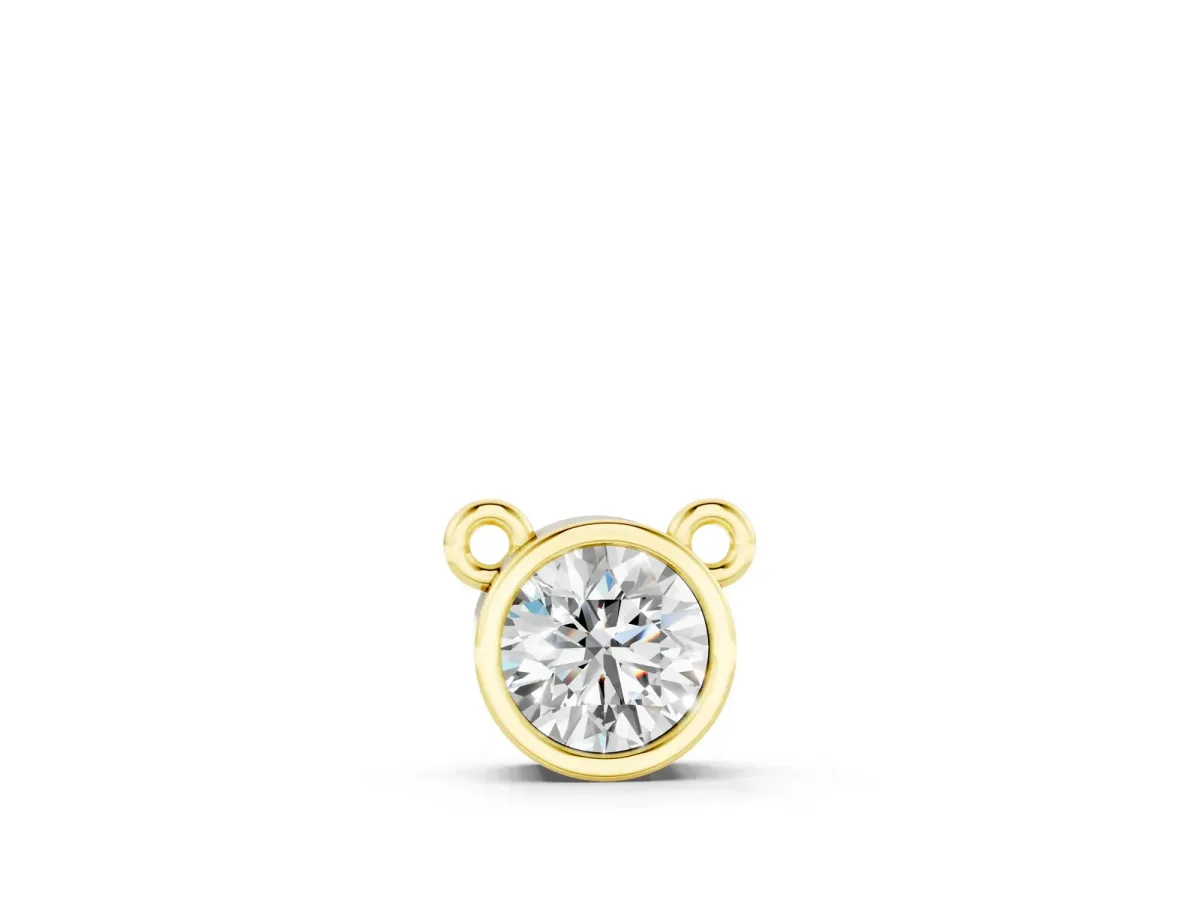 Bezel Round Solitaire Pendant Yellow gold